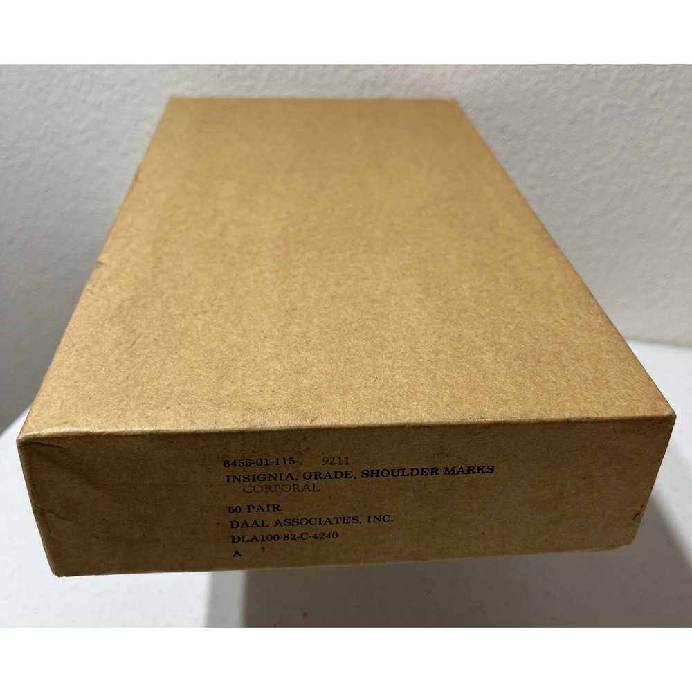 Military Army Corporal Insignia Grade Shoulder Marks Slide On 50 Pair New Boxed - Picture 6 of 8